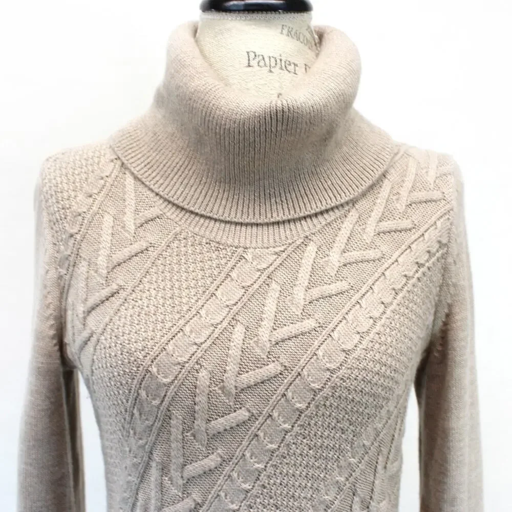 Banana Republic Heritage Brown Merino Knit Dress Blend Cozy Preppy Casual Medium - Picture 3 of 7